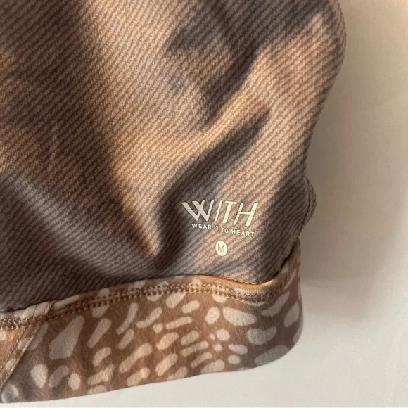 Peloton X WITH Collab Womens Medium Riverstone High Neck Size Medium Sports Bra - Picture 14 of 15